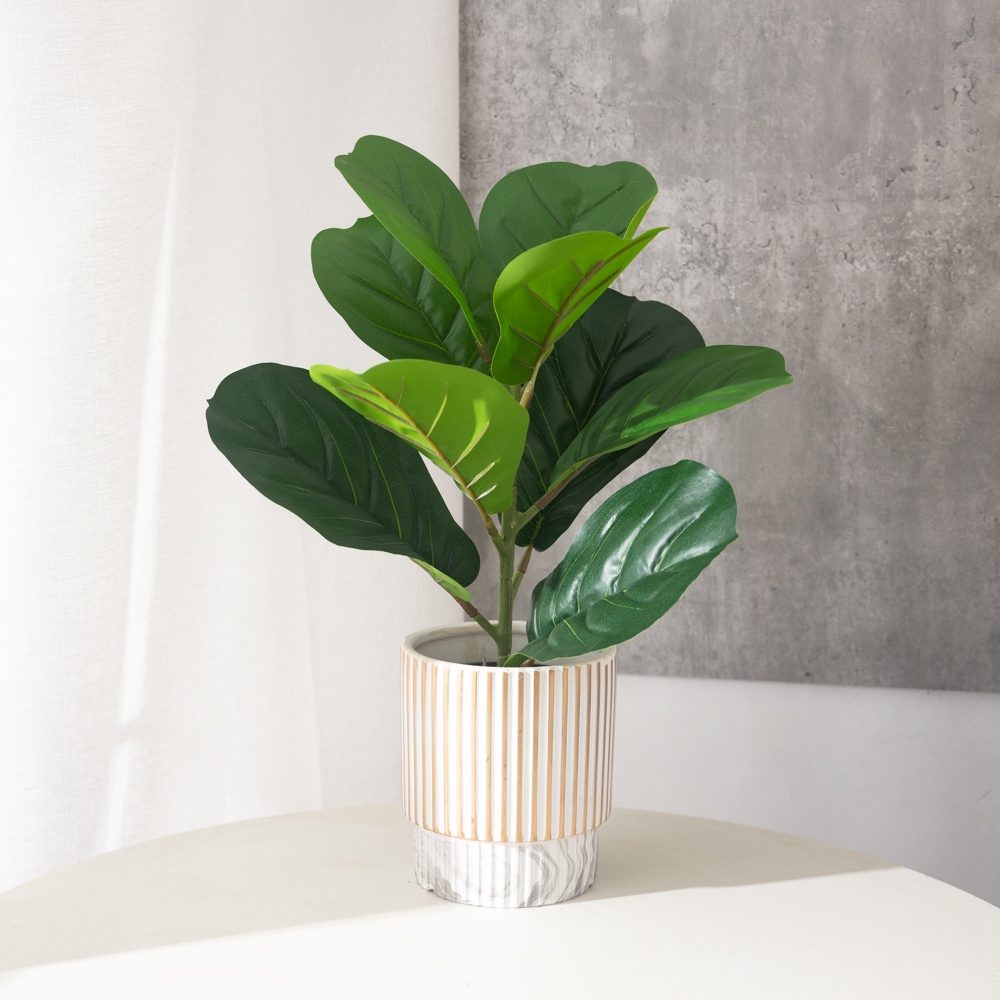 38cm 9 Forks Artificial Ficus  - Ficus Lyrata Tree incelemesi ve fiyatı