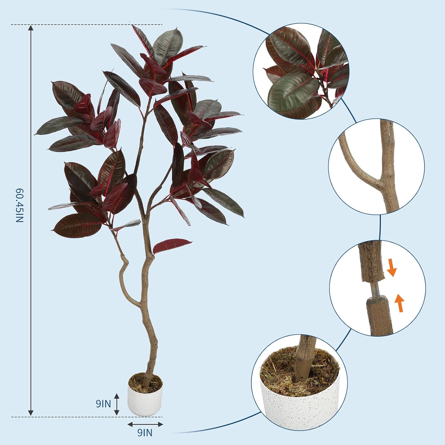 Artificial Fiddle Leaf Fig Tre - Ficus Lyrata Tree incelemesi ve fiyatı