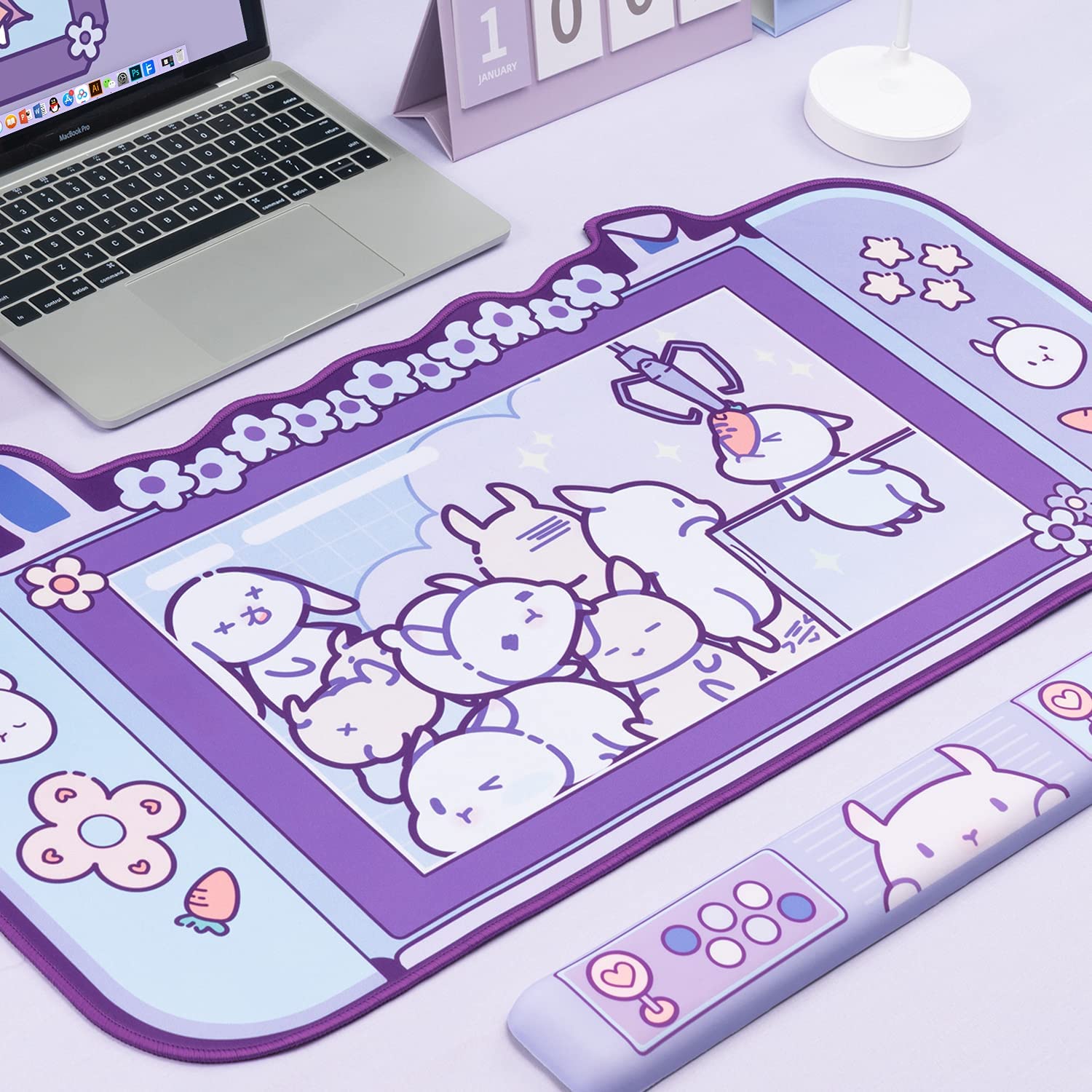 Large Kawaii Gaming Mouse Pad  - Tradescantia Purple incelemesi ve fiyatı