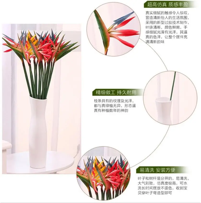 8PCS Artificial Flowers Streli - Bird Paradise Strelitzia incelemesi ve fiyatı