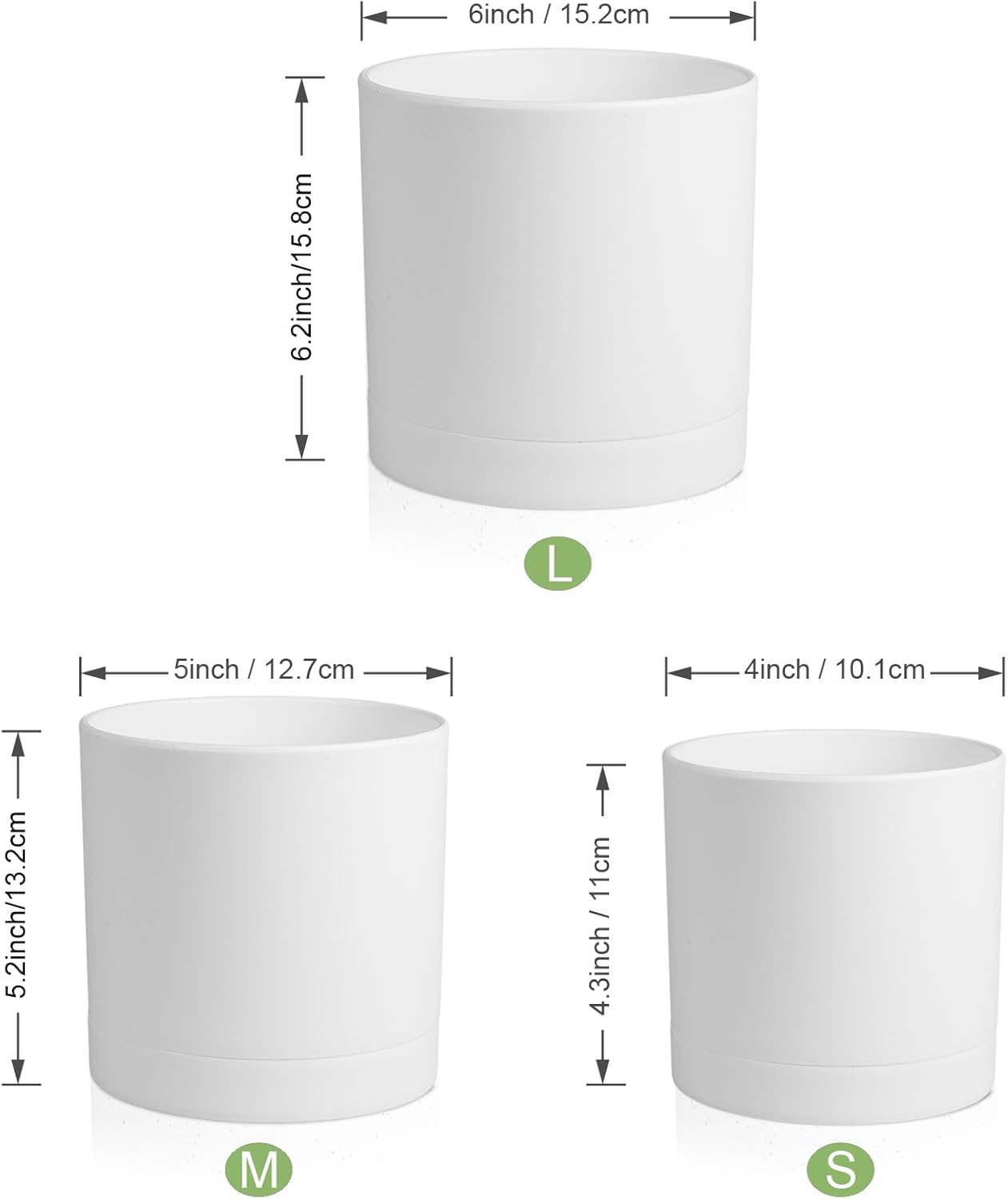 3-Pack Cylinder Flower Pots wi - Aloe Vera Pot incelemesi ve fiyatı