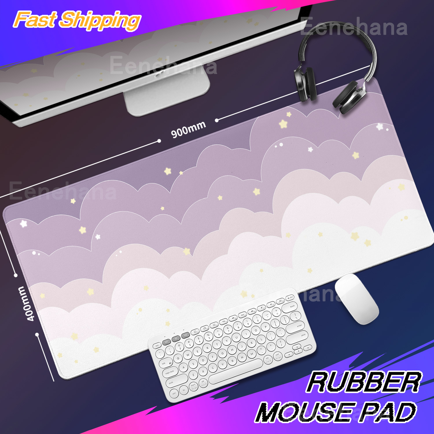 Light Blue Pink Clouds Desk Ma - Tradescantia Purple incelemesi ve fiyatı